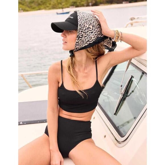 Aerie Scoop ribbed longline bralette bikini top Size small Black - Picture 4 of 6